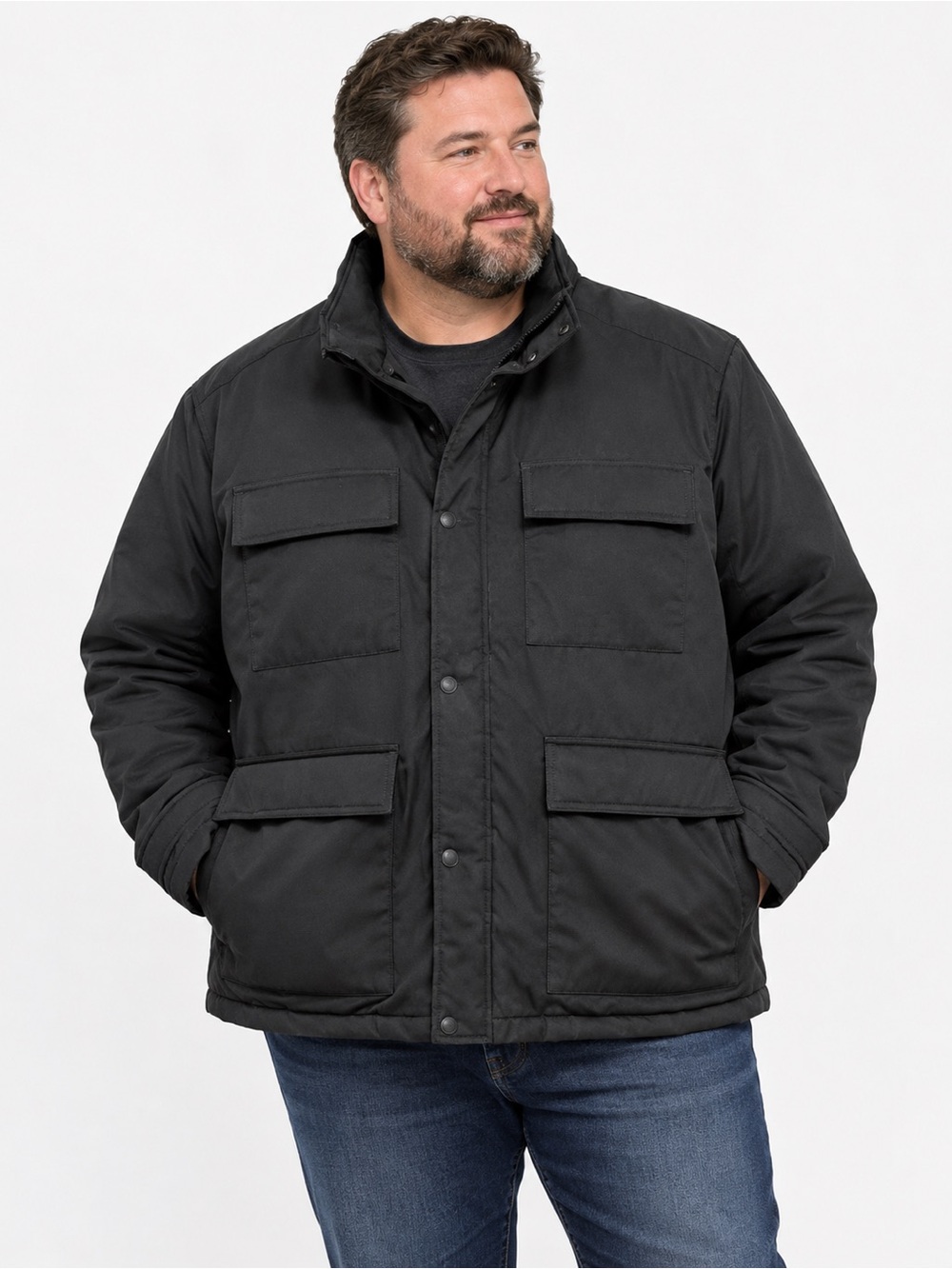 UNTUCKit Mens Moreto Utility Field Jacket Dark Gray Size XXXL